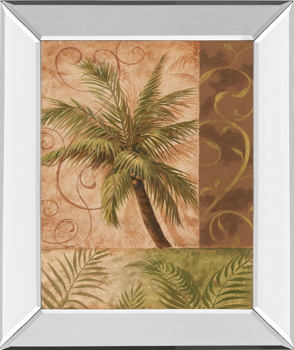22x26 Tropical Breeze I By Vivian Flasch - Mirror Framed Print Wall Art - Green