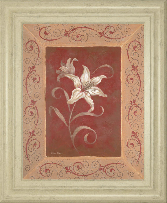 Amanda's Lily By Vivian Flasch - Framed Print Wall Art - Red