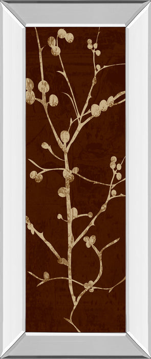 Branching Out Il By Diane Stimson - Mirror Framed Print Wall Art - Dark Brown