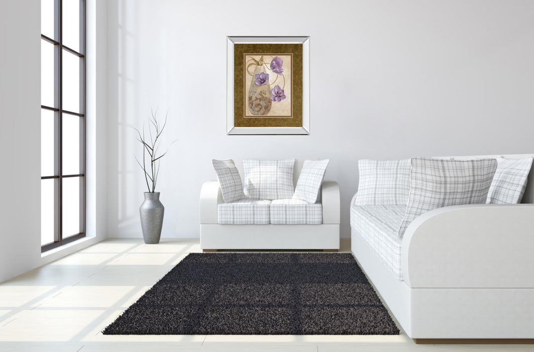 Purple Sophistication I By Nan - Mirror Framed Print Wall Art - Purple