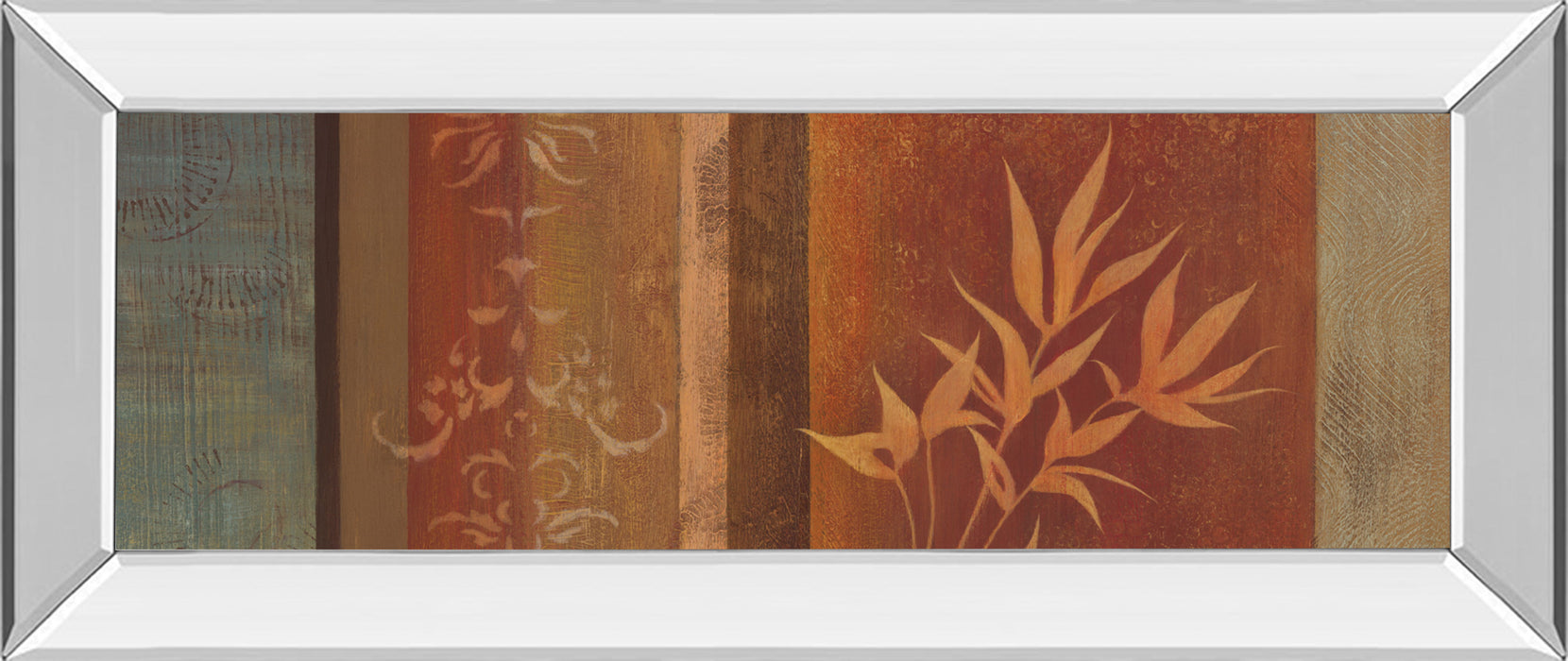 Leaf Silhouette Il By Jordan Grey - Mirror Framed Print Wall Art - Dark Brown