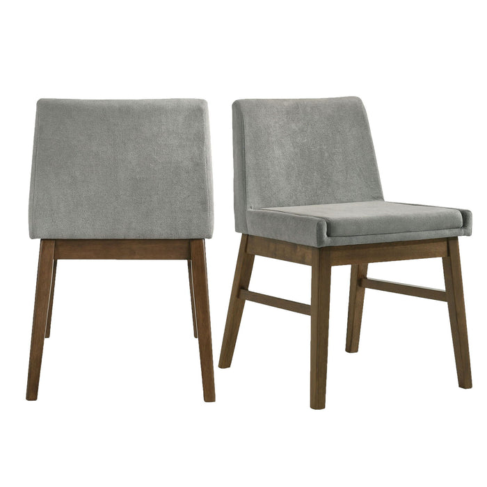 Weston - Upholstery Side Chair (Set of 2) - Walnut With Smoke Fabric