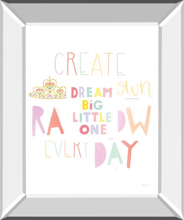 Dream Big Little One By Ann Kelle - Mirror Framed Print Wall Art - White