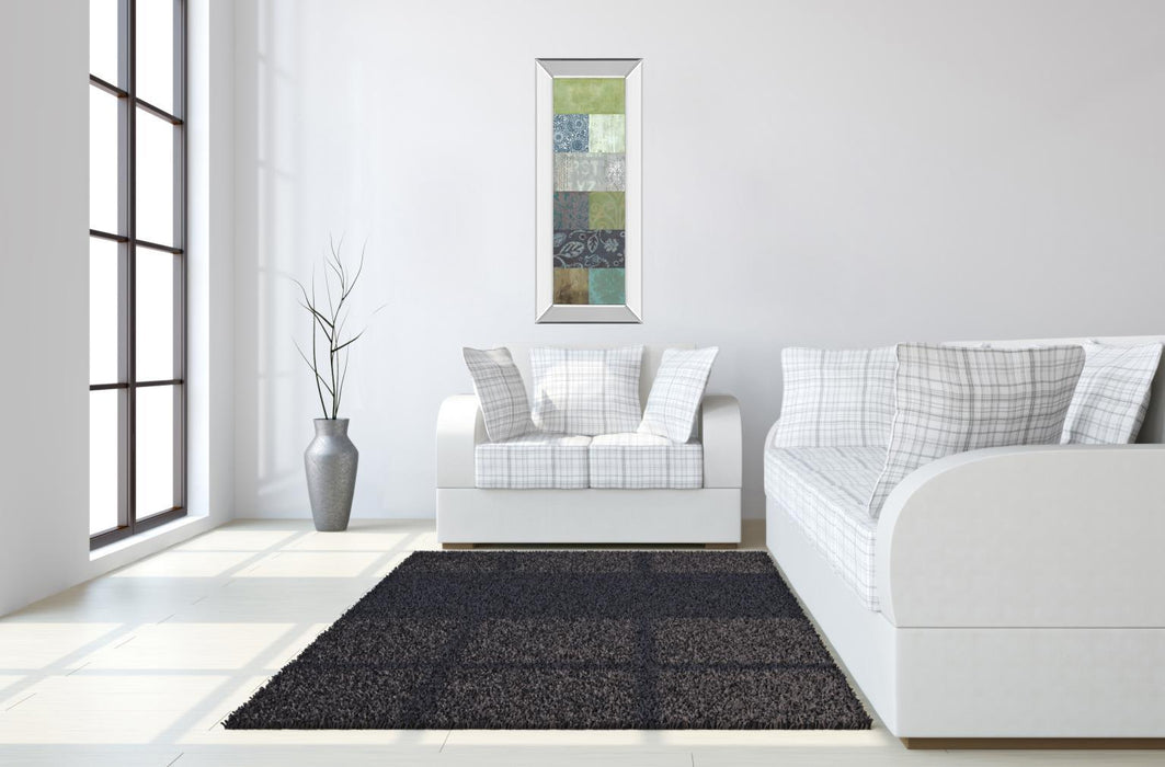 Zen Panel I By Vision Studio - Mirror Framed Print Wall Art - Blue