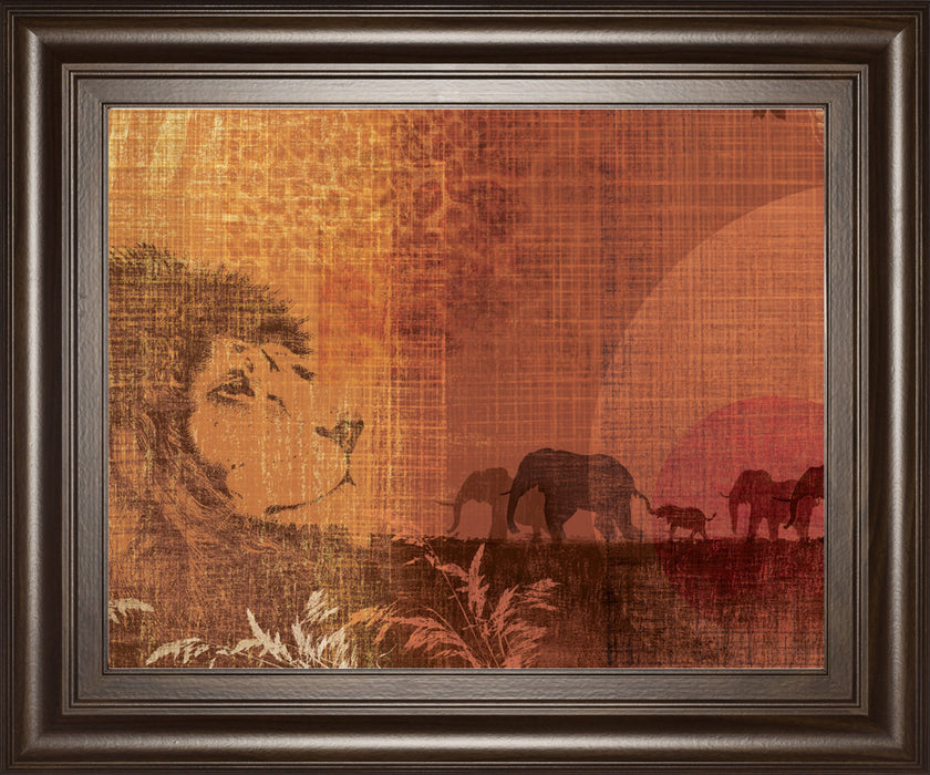 Safari Sunset II By Venter, T. - Framed Print Wall Art - Orange