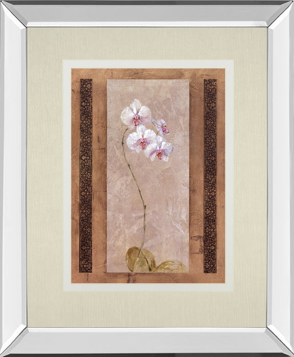 Contemporary Orchid I By Carney - Mirror Framed Print Wall Art - Pink