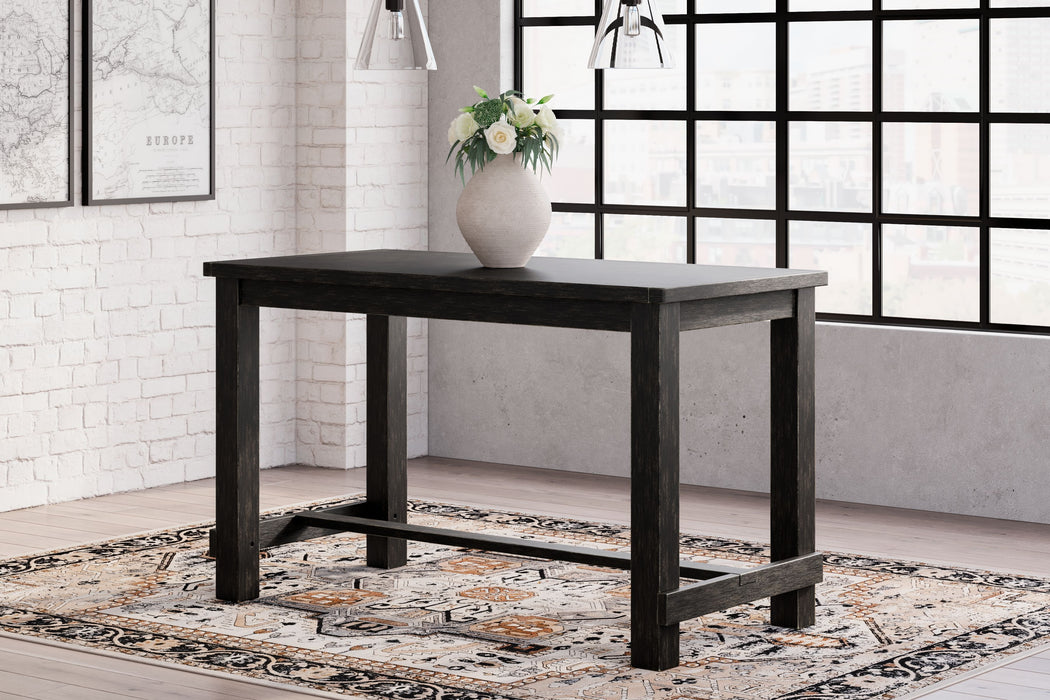 Jeanette - Linen / Black - 5 Pc. - Counter Table, 4 Upholstered Barstools