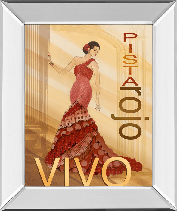 Pista Rojo By Tava Studio Mirror Framed Print Wall Art - Red