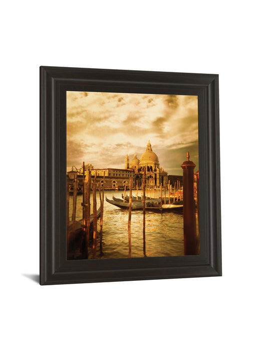 Venezia Sunset Il By Thompson - Framed Print Wall Art - Gold