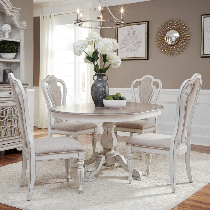 Magnolia Manor - Pedestal Table Set With Upholstered Chairs