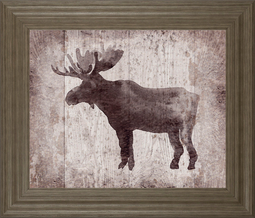 Wildness Iv-timber By Sandra Jacobs - Framed Elk Print Wall Art - Dark Brown