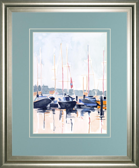 34x40 Watercolor Boat Club II By Emma Scarvey - Beige