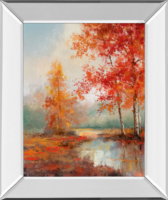 Autumns Grace II By T.C Chiu - Mirror Framed Print Wall Art - Orange