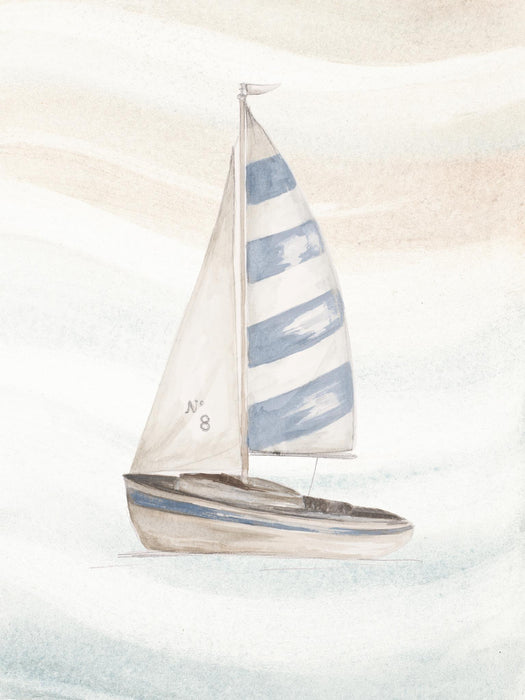 Ocean Oasis Little Sail II By Patricia Pinto (Framed) - Beige