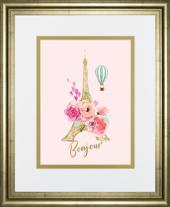 34x40 Paris Bonjour By LanieLoreth - Pink