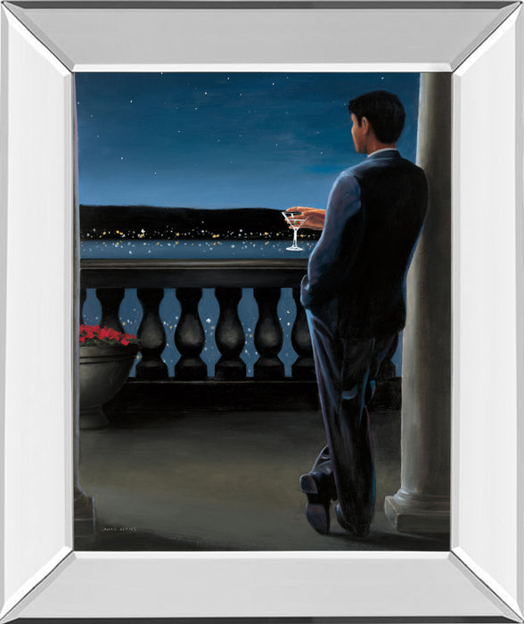 Thinking Of Her By James Wiens - Mirror Framed Print Wall Art - Blue