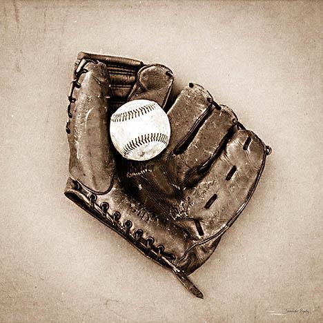Vintage Baseball By Jennifer Rigsby (Small) - Dark Brown