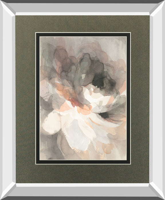 Abstract Peony By Danhui Nai Mirrored Frame - Green