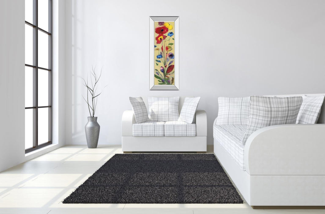 Wildflower I By Jennifer Zybala - Mirror Framed Print Wall Art - Red