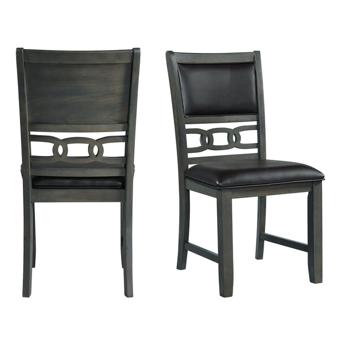 Amherst - Dining Side Chair With Pu Cushion Side Stretcher (Set of 2) - Grey Finish
