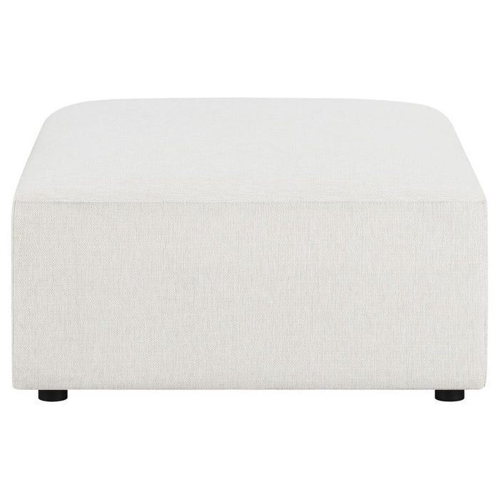 Freddie - Upholstered Square Ottoman - Pearl