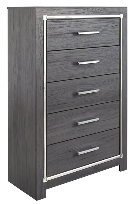 Lodanna - Five Drawer Chest - Gray