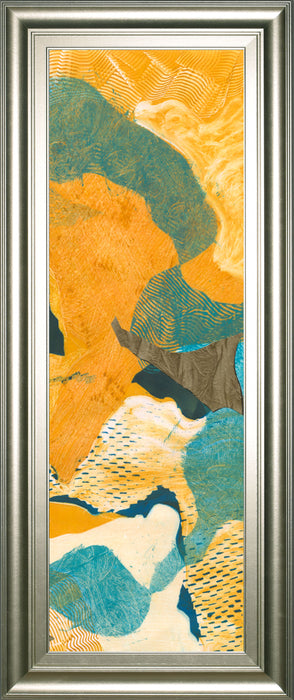 Mountain Shapes Il By Carolyn Roth - Framed Print Wall Art - Orange