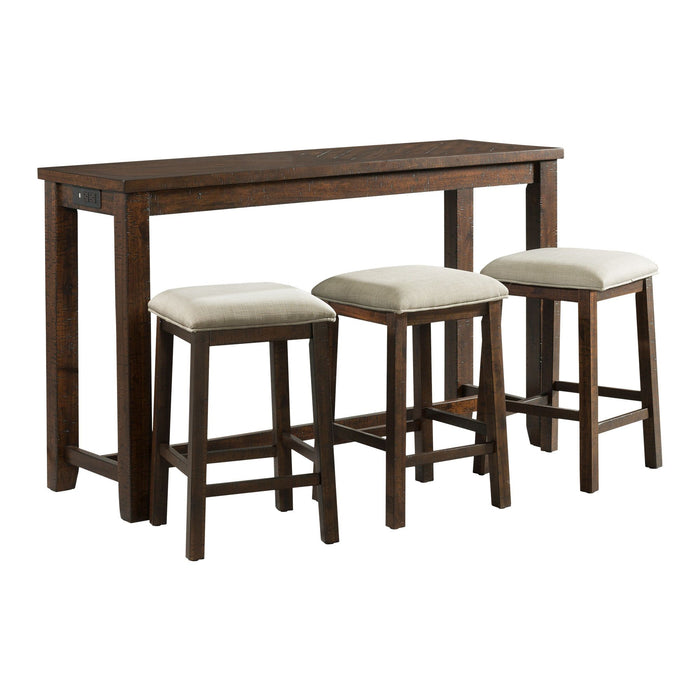 Jax - Bar Table Single Pack (Table And Three Stools) - Dark Walnut
