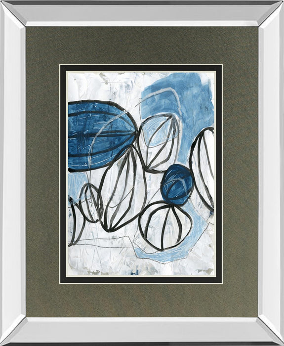 Blue Lanterns II By June Erica Vess, Mirrored Frame - Light Blue