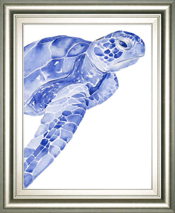 22x26 Ultramarine Sea Turtle II By Jennifer Paxton Parker - Blue