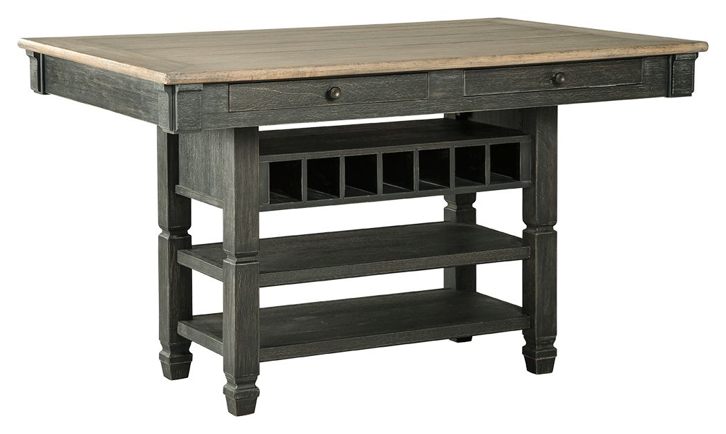 Tyler Creek - Rectangular Dining Room Counter Table - Black / Gray