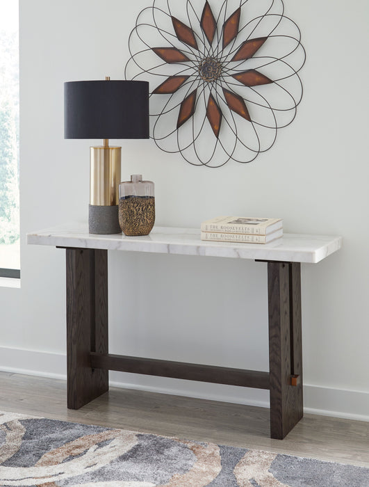 Burkhaus - Sofa Table - White / Dark Brown