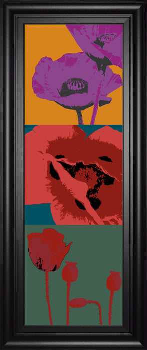 Pop Poppies By Li-legger - Wall Art Wide 3 Inch Frame - Red