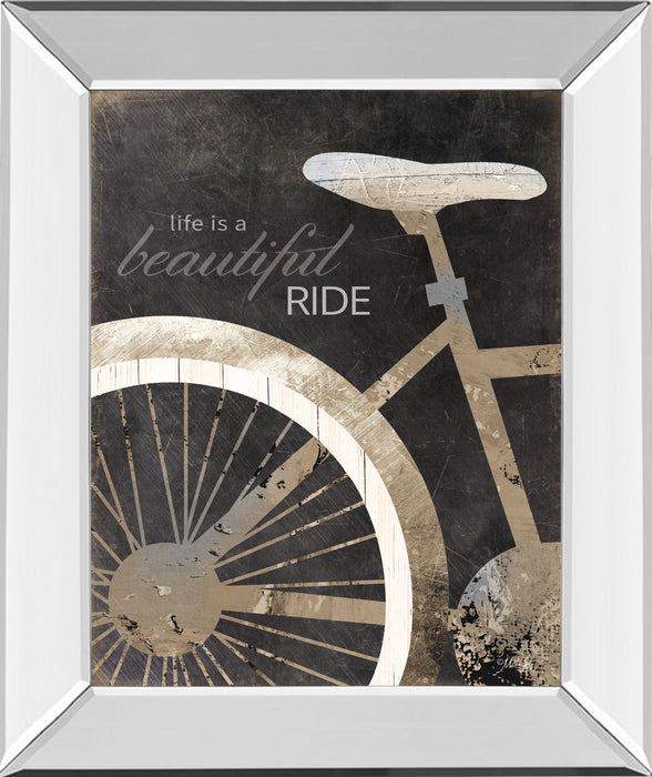 Life Is A Beautiful Ride By Marla Rae - Mirror Framed Print Wall Art - Dark Gray
