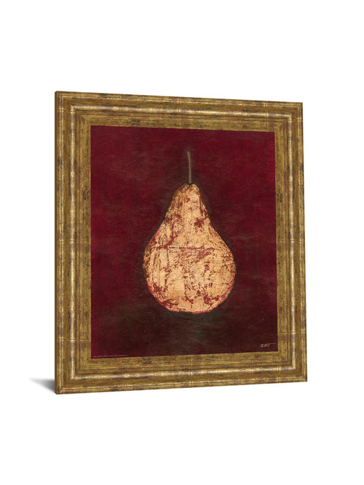 Gold Pear By Norman Wyatt, Jr. - Framed Print Wall Art - Red