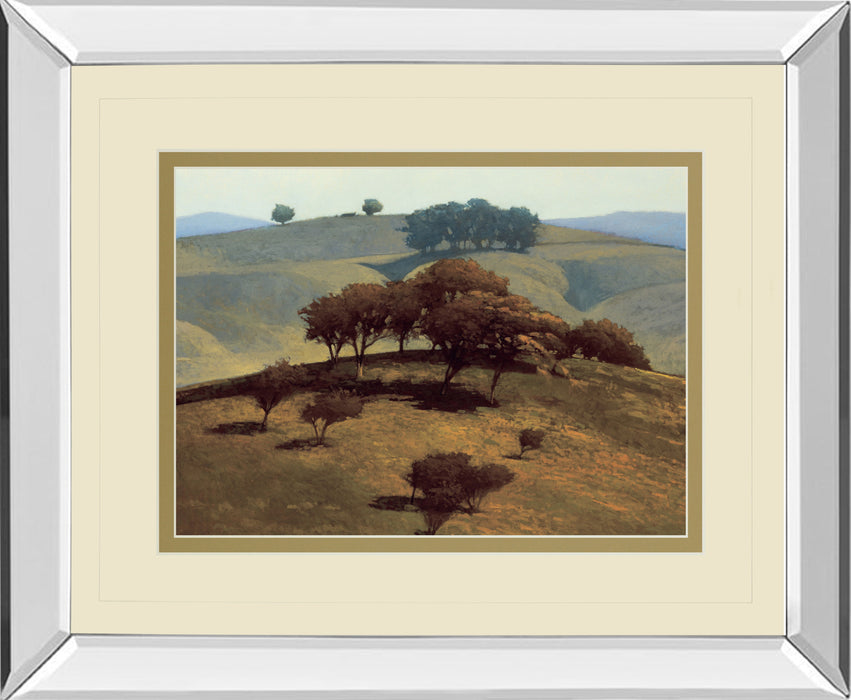 Hills Near Chico By N. Bohne - Mirror Framed Print Wall Art - Dark Brown