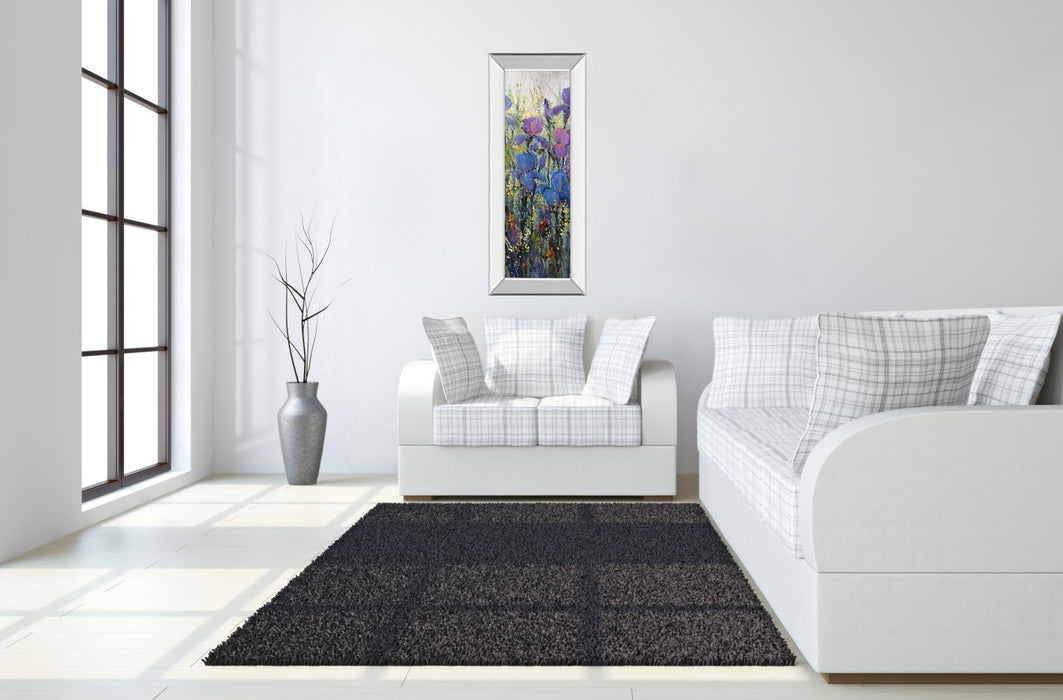 Iris Field Il By Tim Otoole - Mirror Framed Print Wall Art - Purple