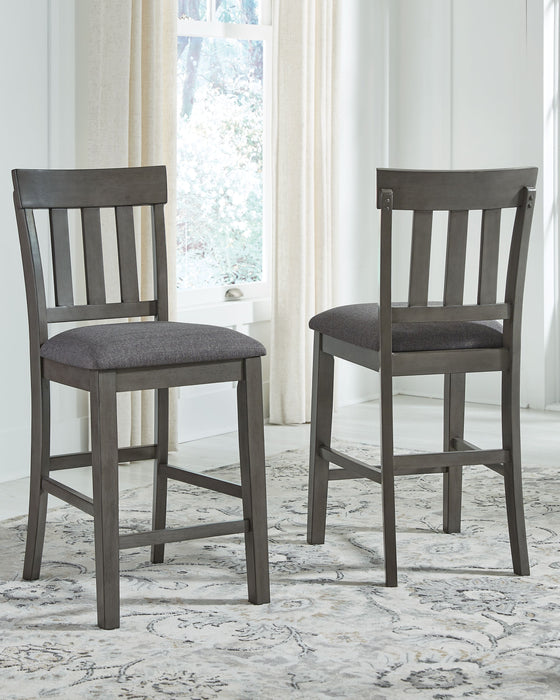 Hallanden - Upholstered Barstool (Set of 2) - Black / Gray
