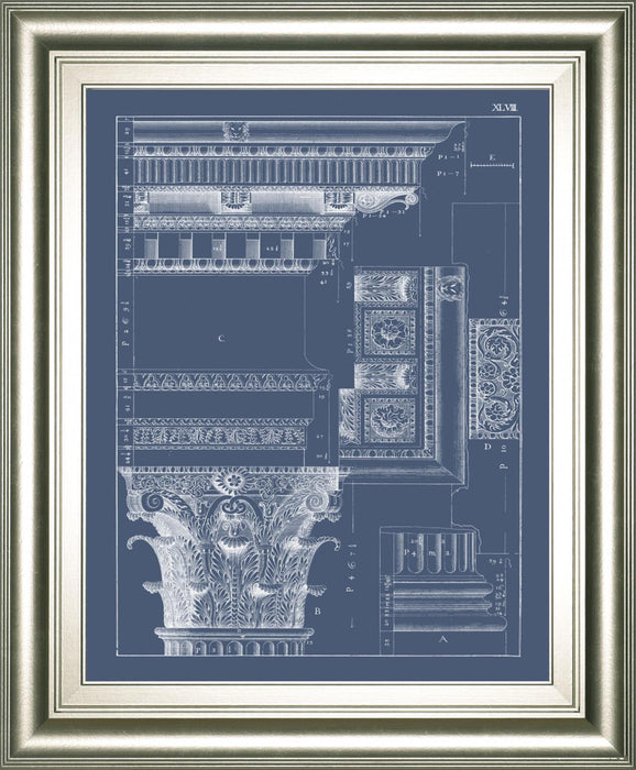 22x26 Column & Cornice Blueprint III By Vision Studio - Blue