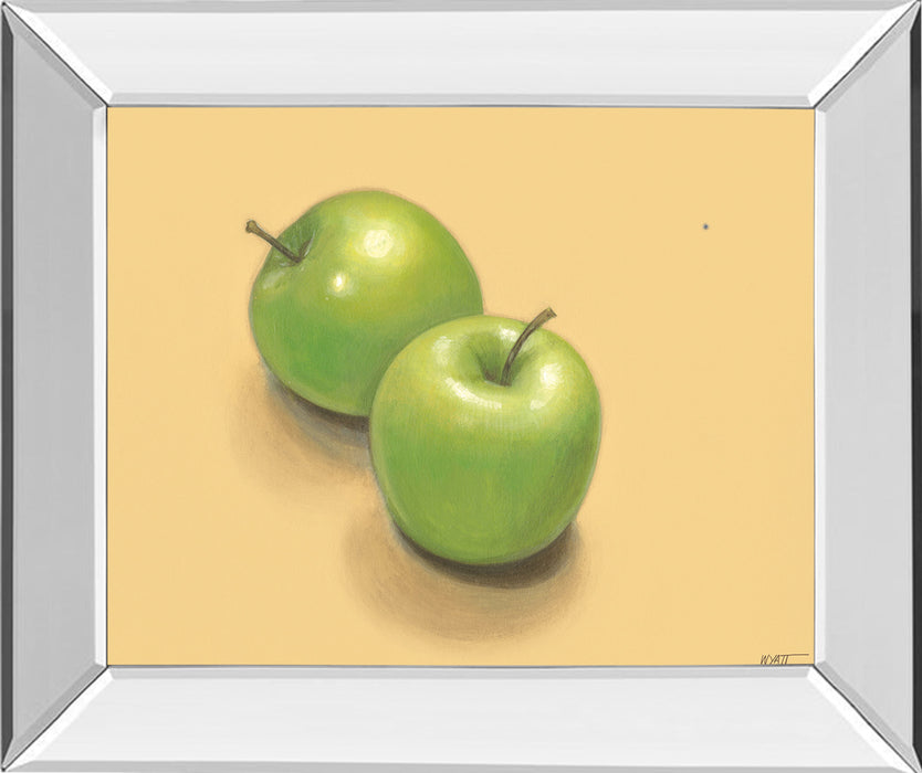 Green Apples - Mirror Framed Print Wall Art - Green
