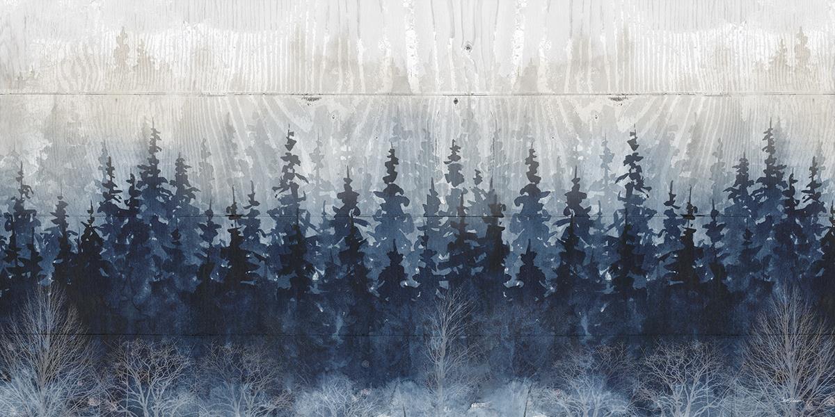Misty Indigo Forest By Carol Robinson (Framed) - Blue