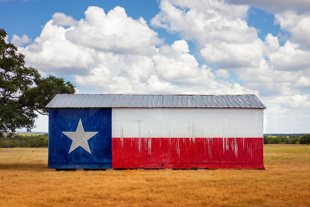 Tempered Glass With Foil - Txas Flag Barn - Blue