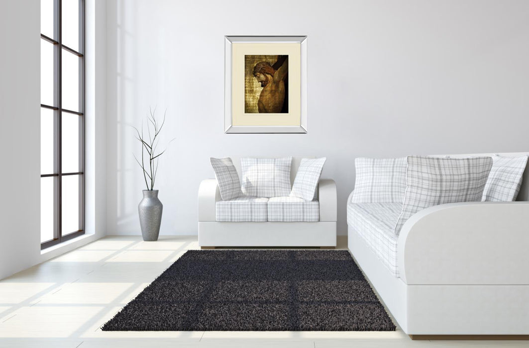 Jesus Christ By Nito - Mirror Framed Print Wall Art - Dark Brown