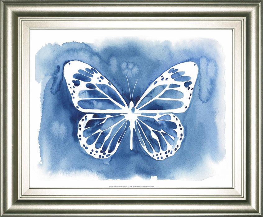 22x26 Butterfly Inkling II By Grace Popp - Blue