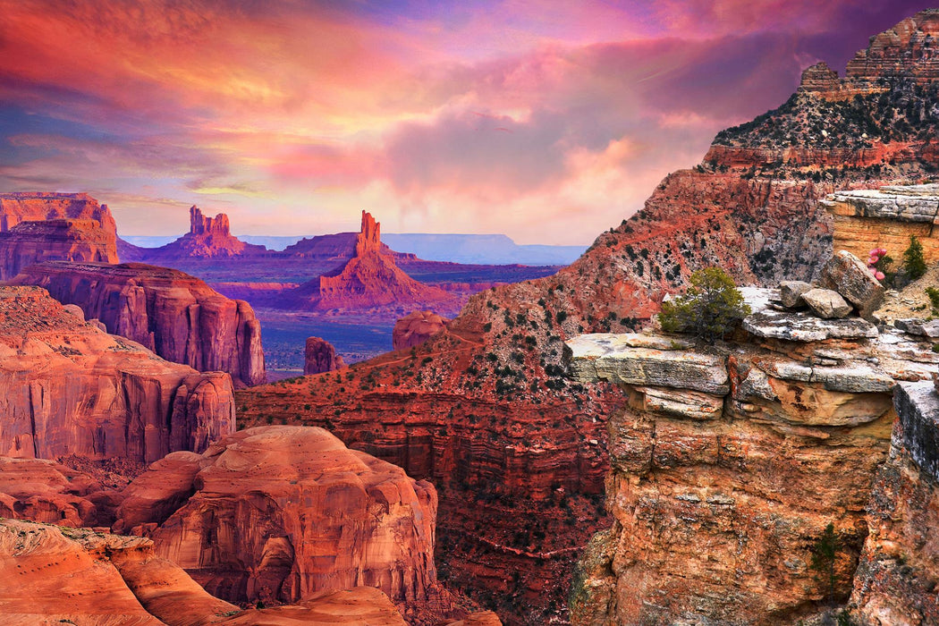 Tempered Glass With Foil - Grand Canyon Arizona - Purple