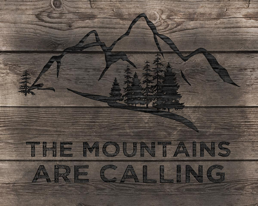 Mountains Are Calling By Cad Designs (Framed) (Small) - Dark Brown