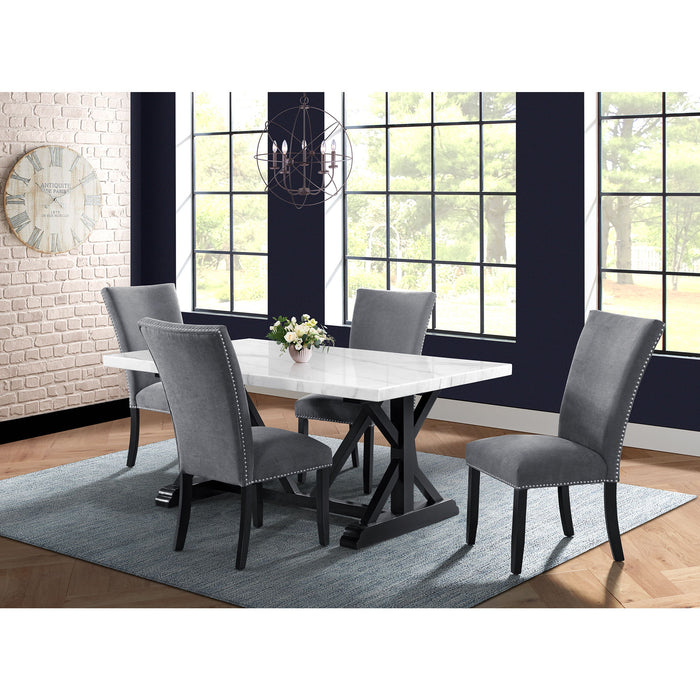 Tuscany - 5 Piece Standard Height Dining Set, Table & Four Chairs - Charcoal