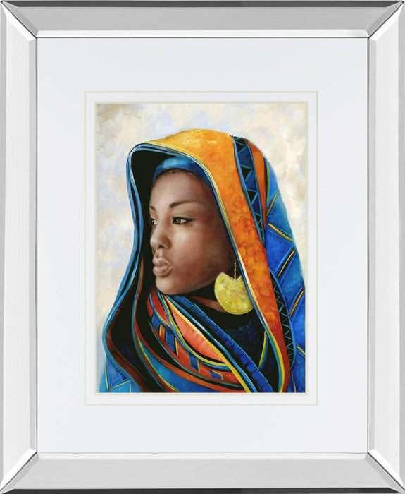 Soulful Beauty II Mirror Framed By Donna Brooks - Blue