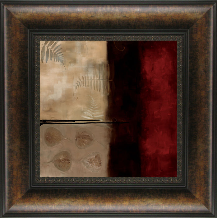 Russet Fern II By Laurie Maitland - Framed Print Wall Art - Dark Red