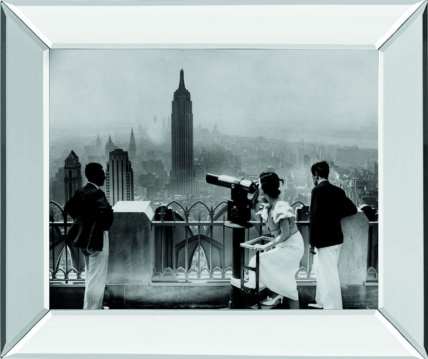 Manhattan, View From Radio City Music Hall, 1935 By The Chelsea Collection - Mirror Framed Print Wall Art - Dark Gray